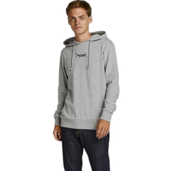 Jack & Jones men's grey Originals pullover hoodie size M - Picture 1 of 8